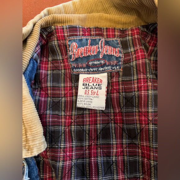 Vintage Checkered Breaker Blue Jeans Jacket - Picture 7 of 8
